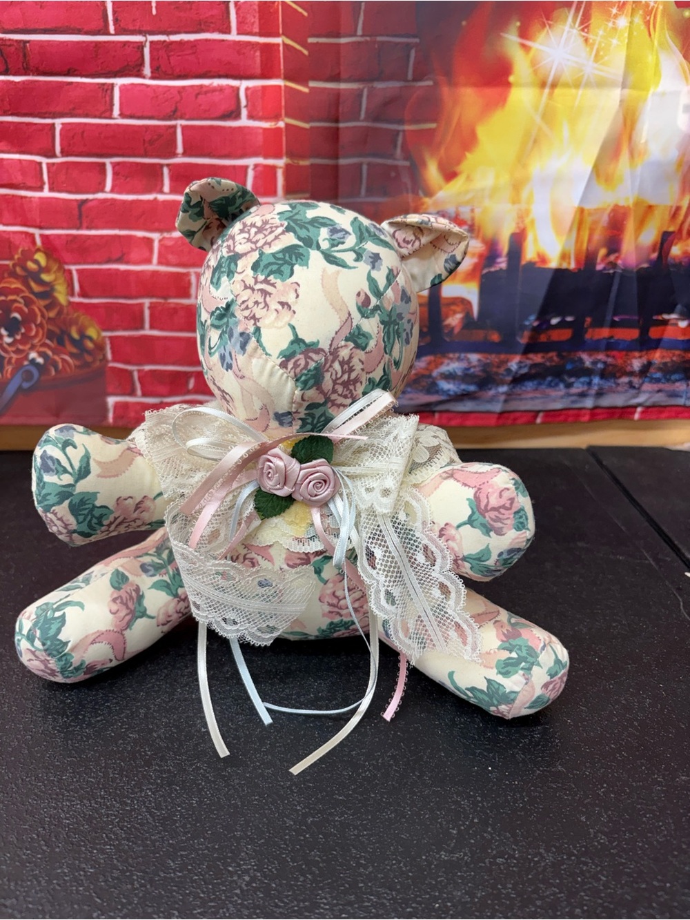 Vintage 1989 Interpur floral bear